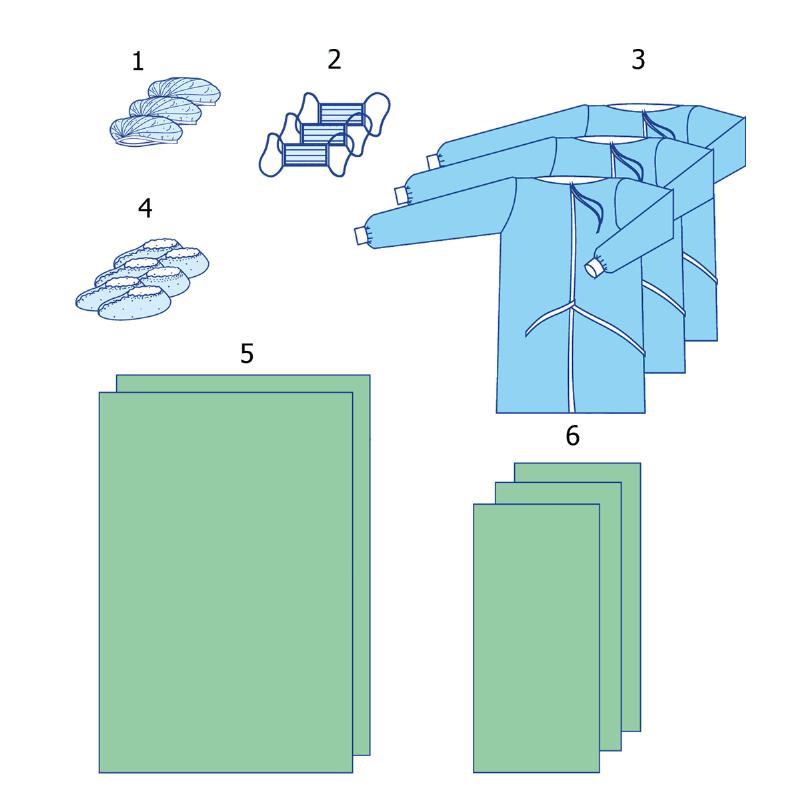 Комплект одягу та покриттів операційних хірургічний №3 Taipan-Pharm стерильний XL
